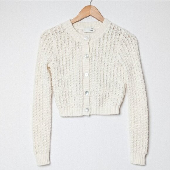 Wilfred Fortune Cardigan Alpaca Mohair Sweater Crochet Espace XXS Aritzia - Picture 12 of 14